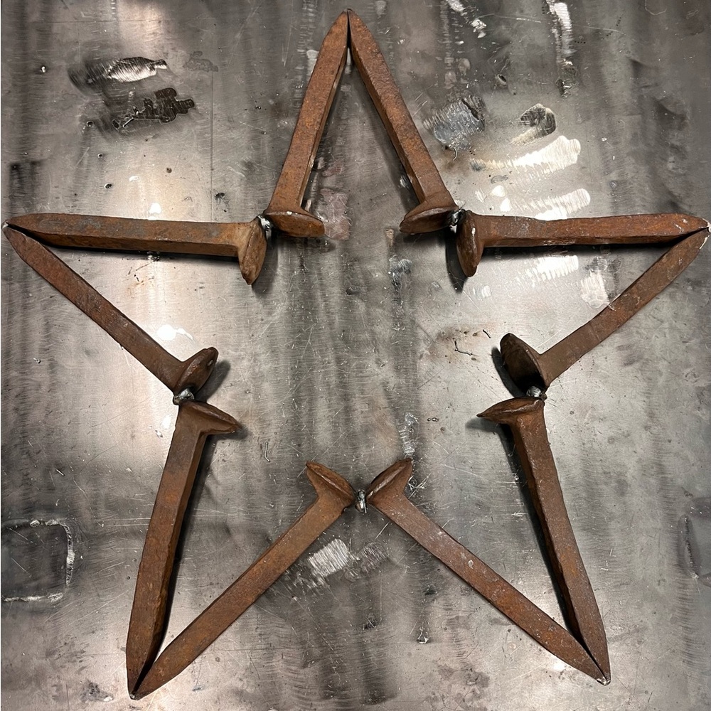 Rustic Railroad Spike Star wall art